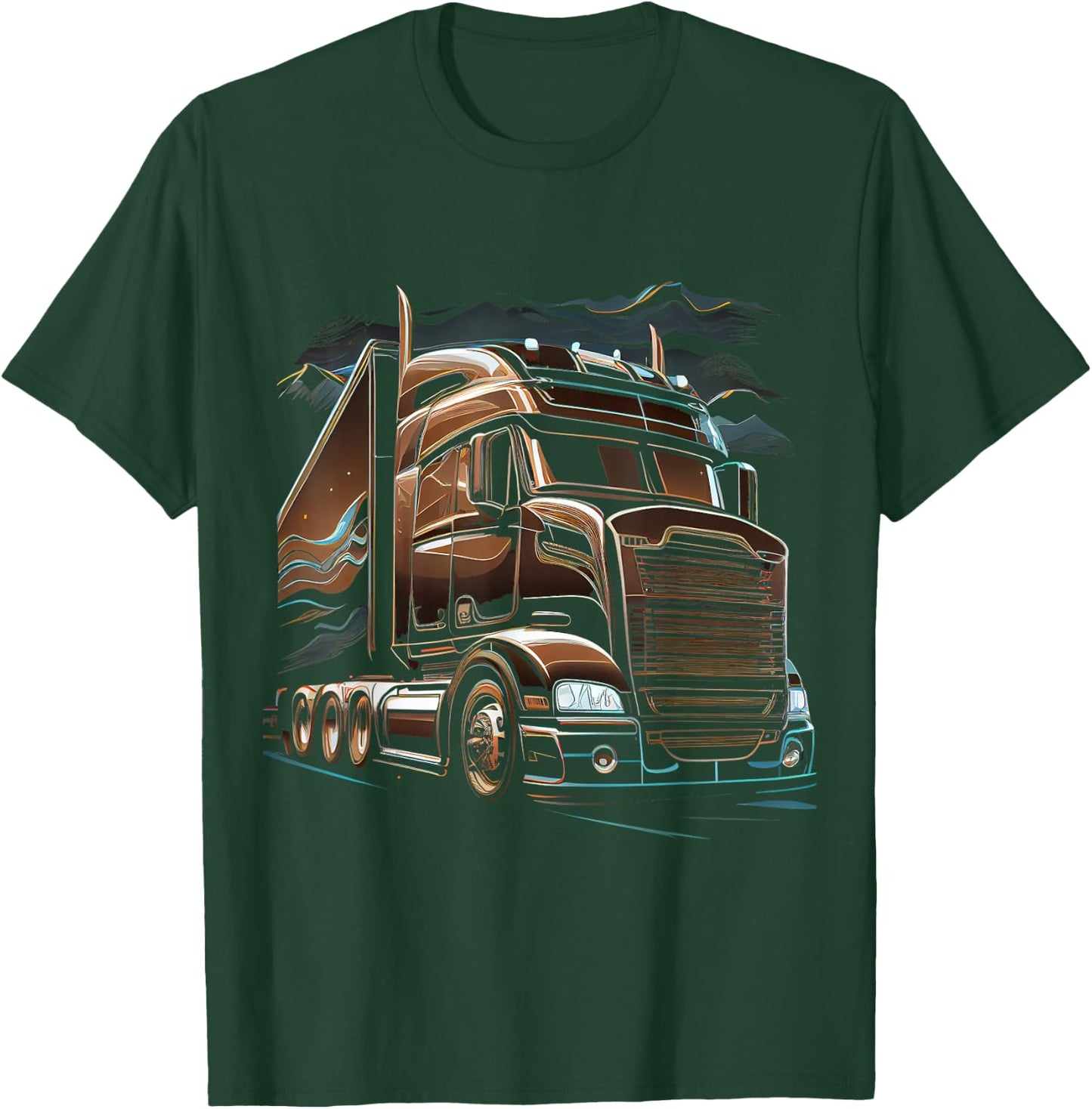 Truck Driver 18 Wheel Trucker Gift T-Shirt - T-Shirt | Forest