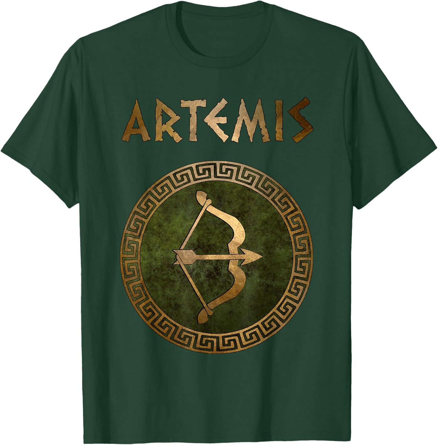Artemis Greek Goddess of Hunting Antique Symbol T-Shirt - T-Shirt | Forest
