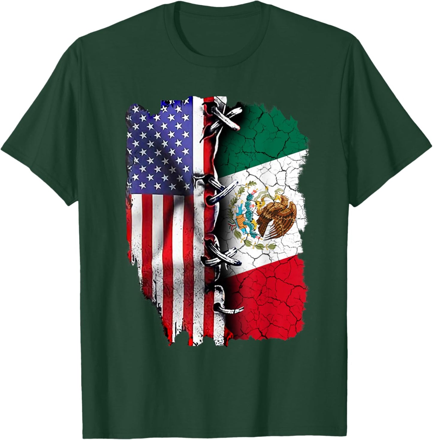 Mexican American Flag T-Shirt - T-Shirt | Forest