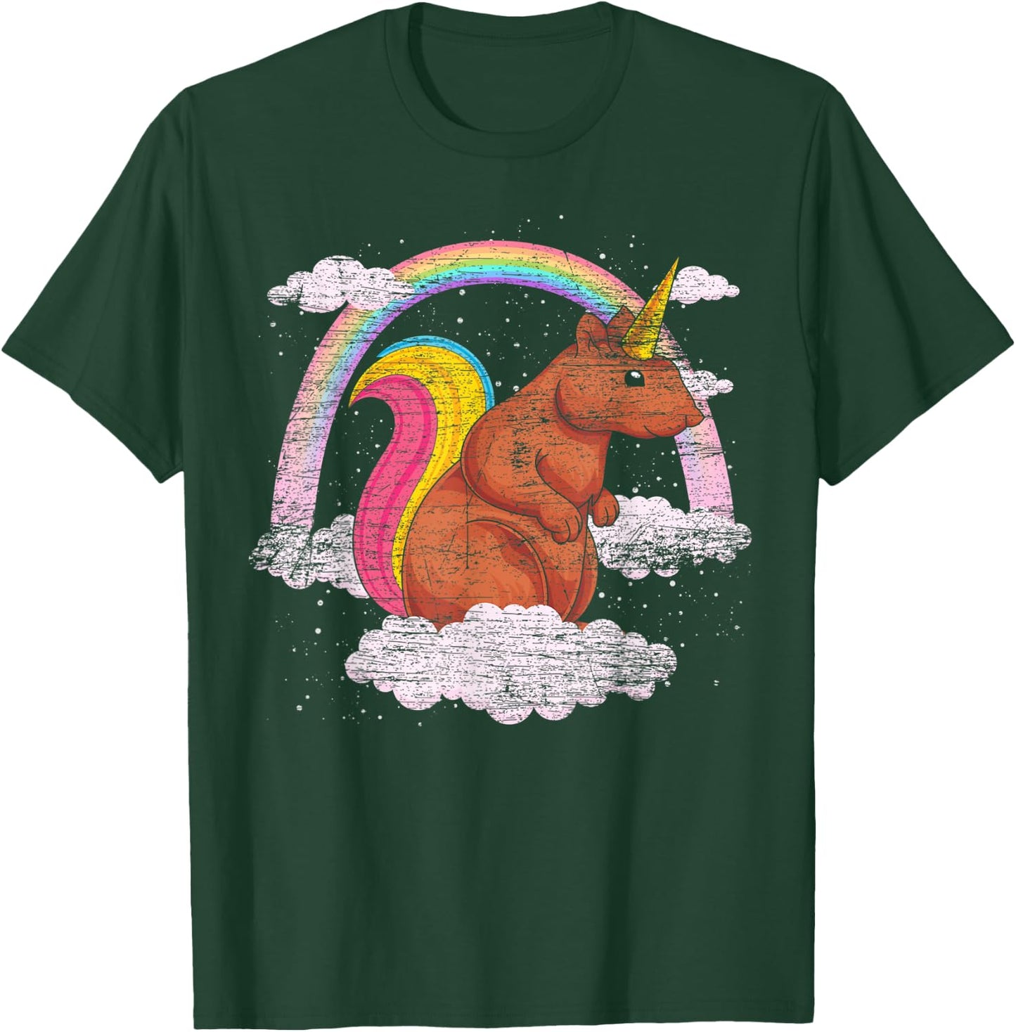 Fantasy Animal Rainbow Squirrelcorn Squirrel Unicorn T-Shirt - T-Shirt | Forest