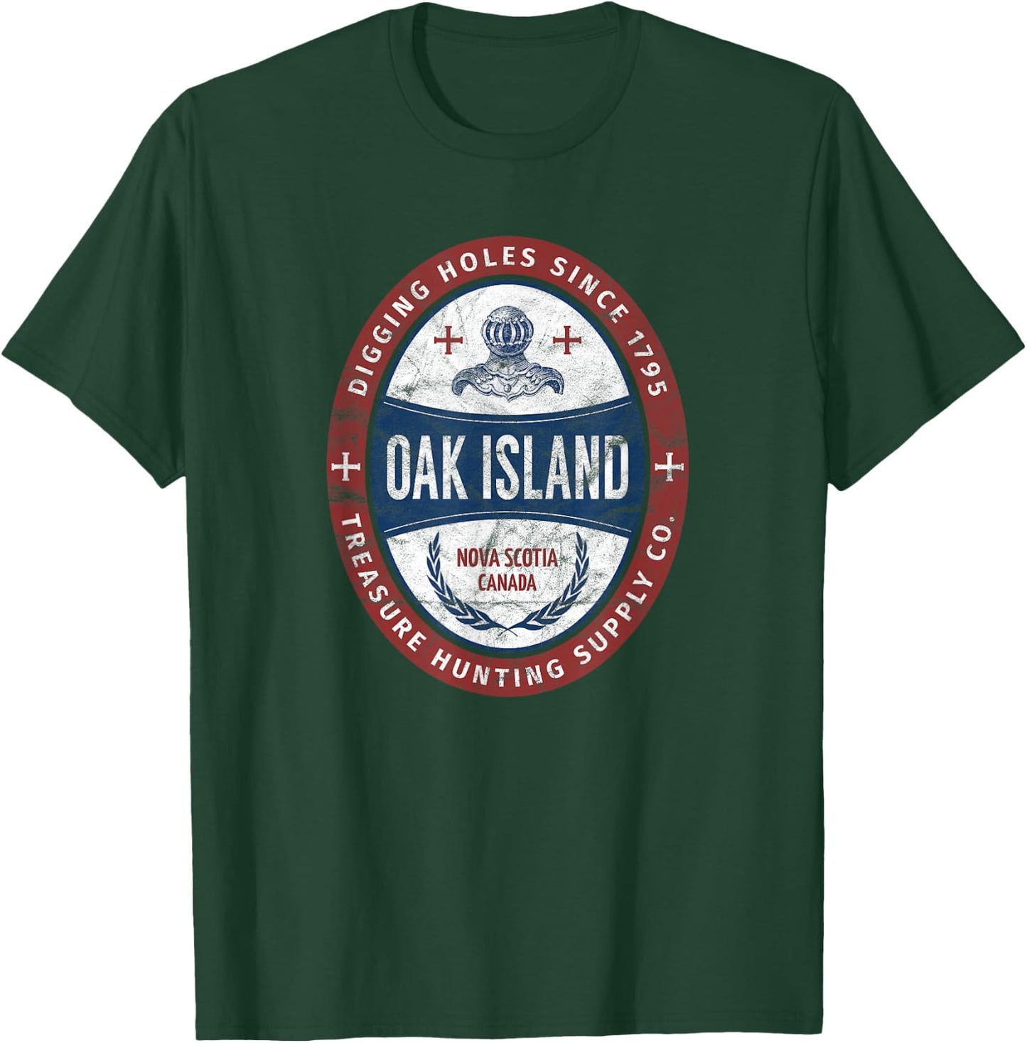 Oak Island Treasure Hunting Retro Templar Knight Treasure Gi T-Shirt - T-Shirt | Forest