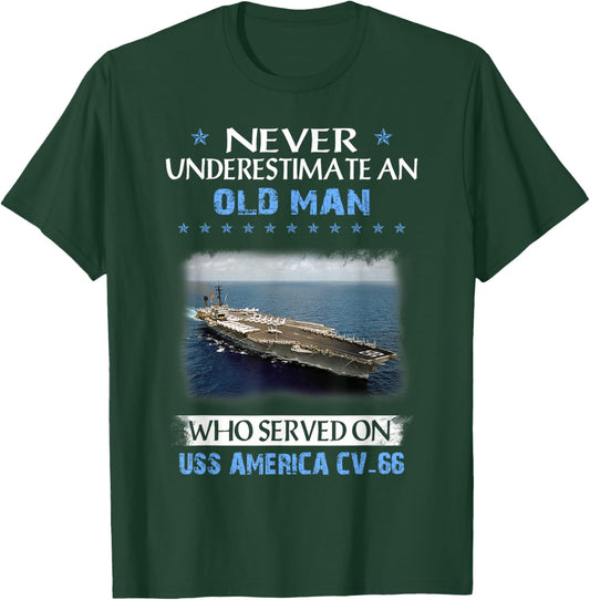 USS America CV-66 Veterans Day Christmas T-Shirt - T-Shirt | Forest