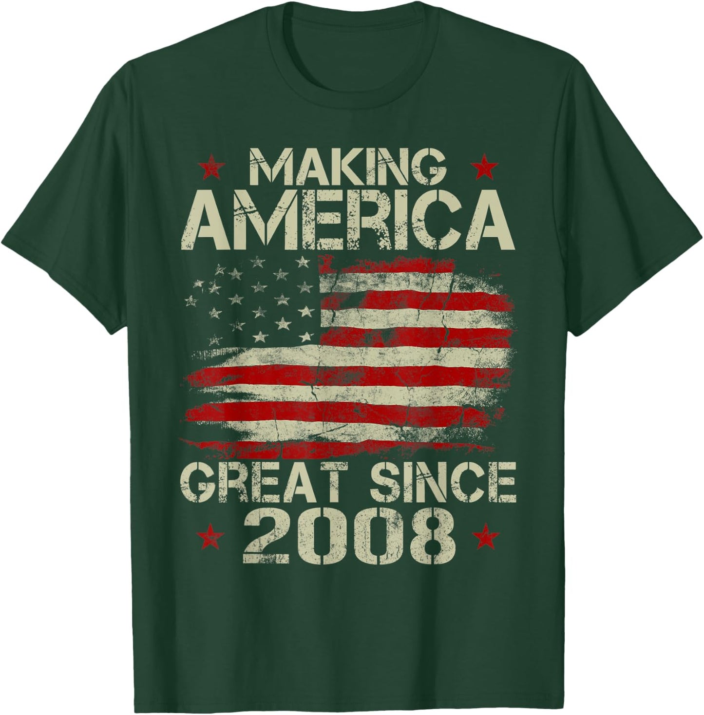 Making America Great Since 2008 Vintage Gifts 12th Birthday T-Shirt - T-Shirt | Forest
