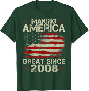 Making America Great Since 2008 Vintage Gifts 12th Birthday T-Shirt - T-Shirt | Forest