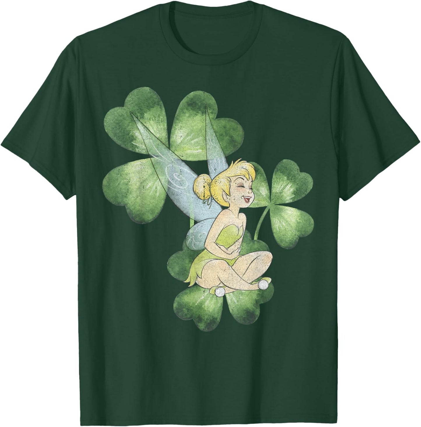 Disney Peter Pan St. Patrick's Day Tinker Bell Clover Retro T-Shirt - T-Shirt | Forest