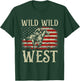 Wild Wild West Vintage Western Life Country Cowboy USA Flag T-Shirt - T-Shirt | Forest