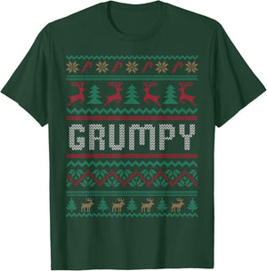 Merry Xmas Ugly Sweater Funny Family Apparel Gifts Grumpy Ugly Sweater Christmas Family Matching Pajama T-Shirt - T-Shirt | Forest
