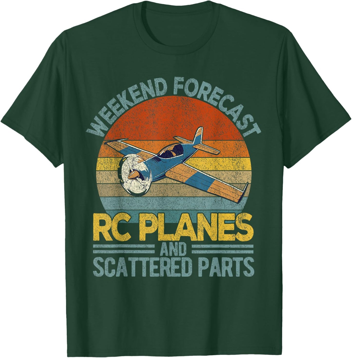 Funny RC Plane Weekend Model Airplane Pilot Retro T-Shirt - T-Shirt | Forest