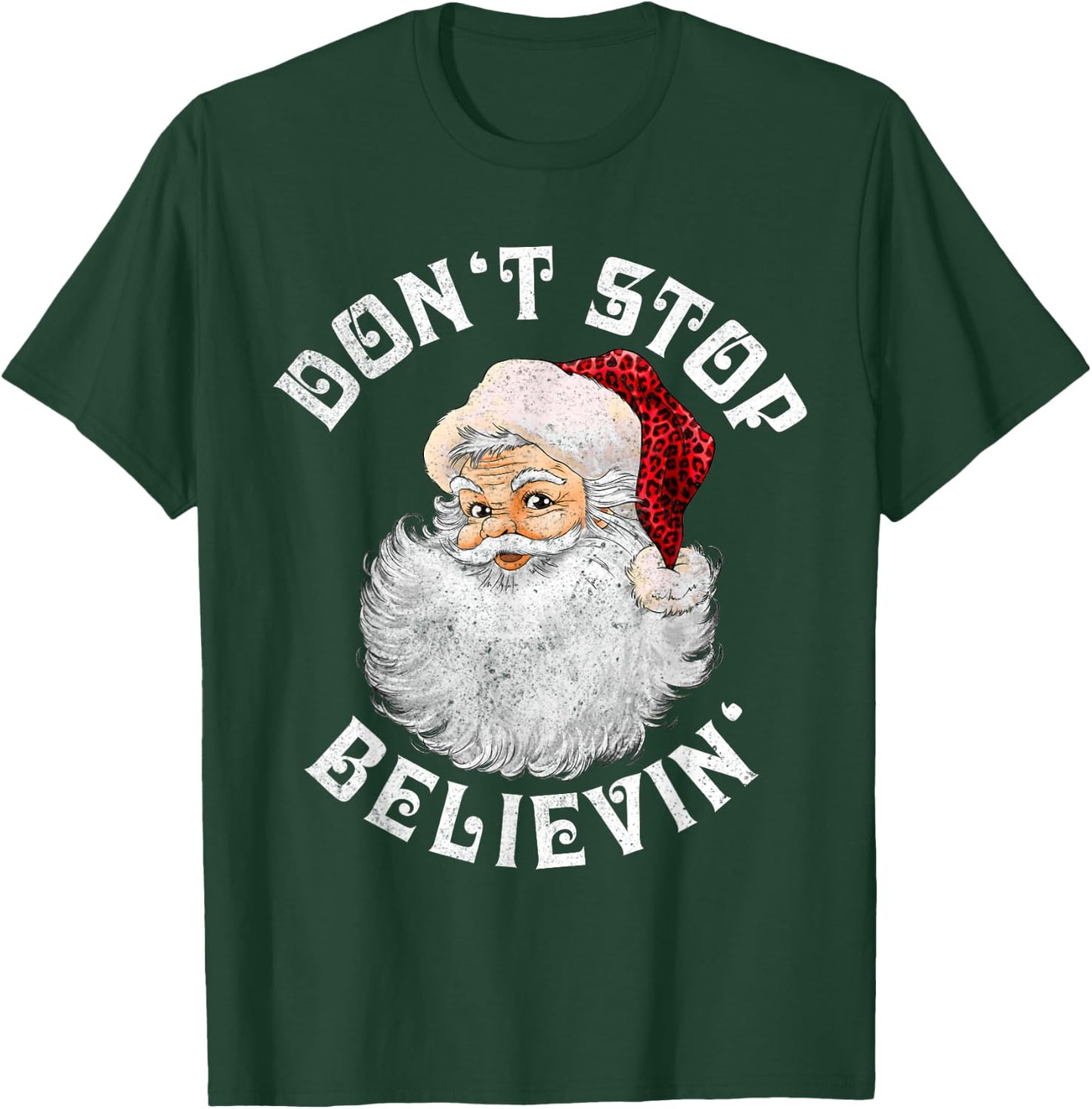 Don't Stop Believin Christmas Santa Pajamas Boys Kids Xmas T-Shirt - T-Shirt | Forest