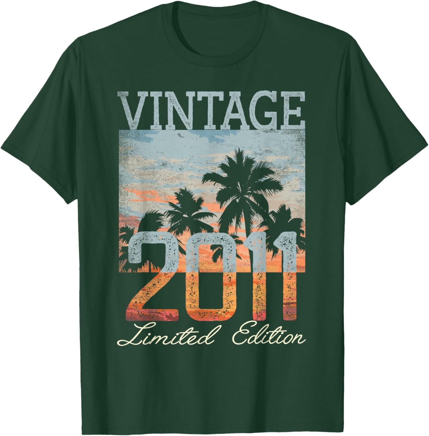 Vintage 2011 Limited Edition 14th Birthday 14 Year Old Gifts T-Shirt - T-Shirt | Forest
