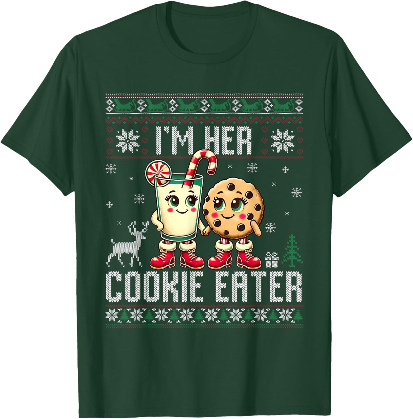 Funny I'm Her Cookie Eater I'm His Milk Drinker Couple Ugly T-Shirt - T-Shirt | Forest