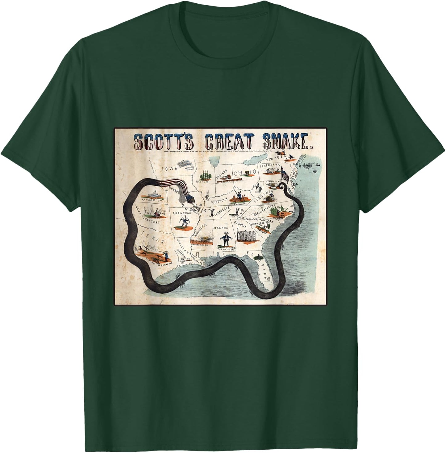 The Anaconda Plan Map T-Shirt - T-Shirt | Forest