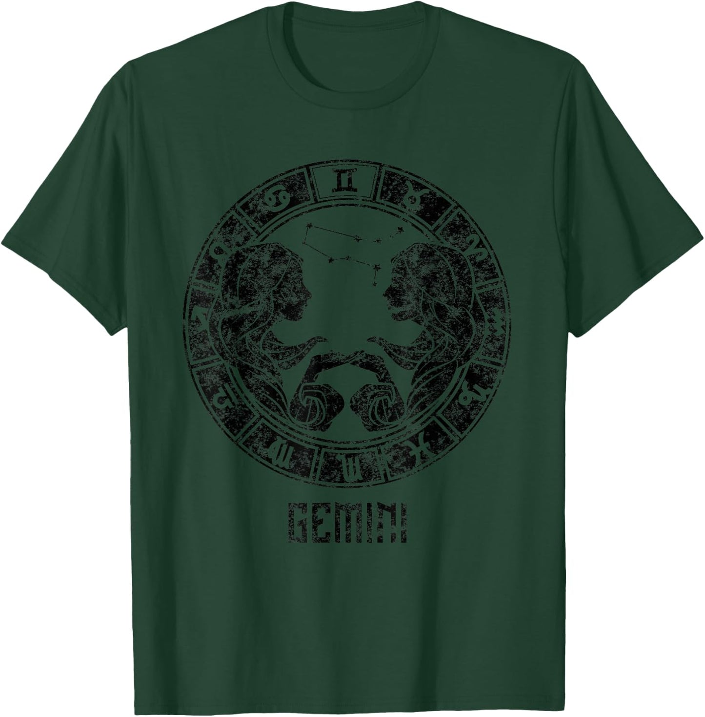 Gemini Zodiac Sign May June Birthday Symbol Stars T-Shirt - T-Shirt | Forest