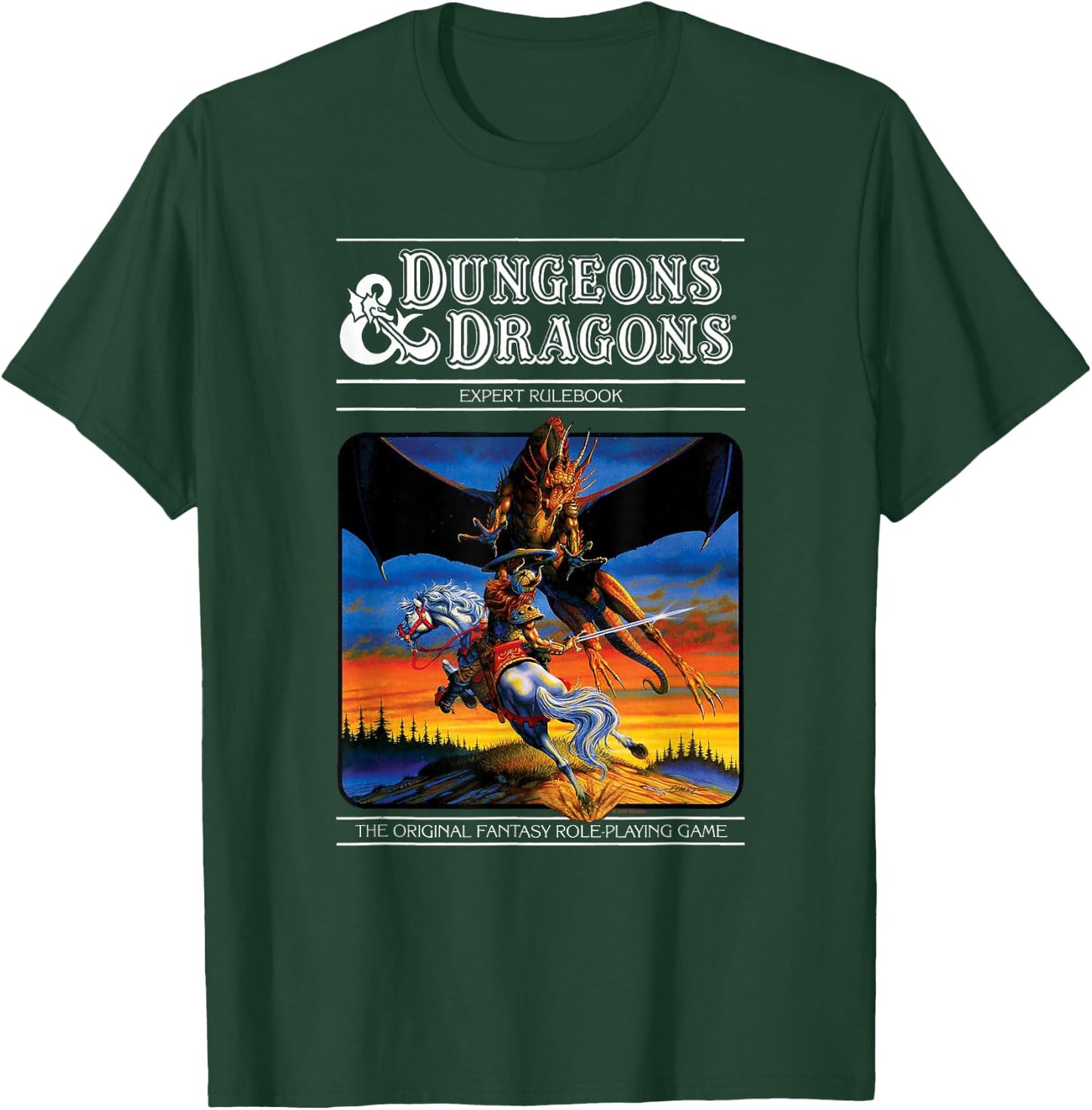 Dungeons & Dragons Vintage Expert Rulebook Small T-Shirt - T-Shirt | Forest