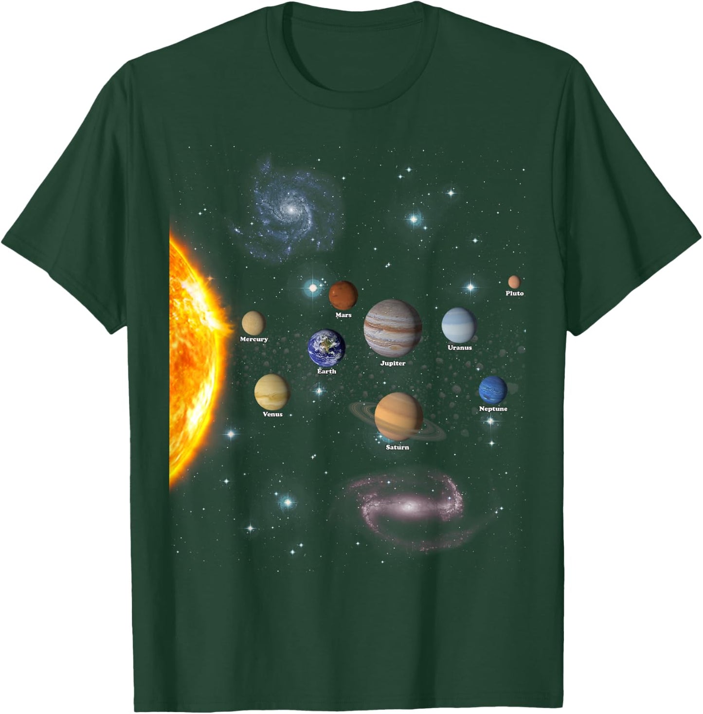 Boys Girls Kids Realistic Solar System Christmas T-Shirt - T-Shirt | Forest