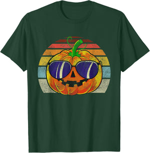 Cool Pumpkin Retro Style Halloween Vintage Women Men Kids T-Shirt - T-Shirt | Forest