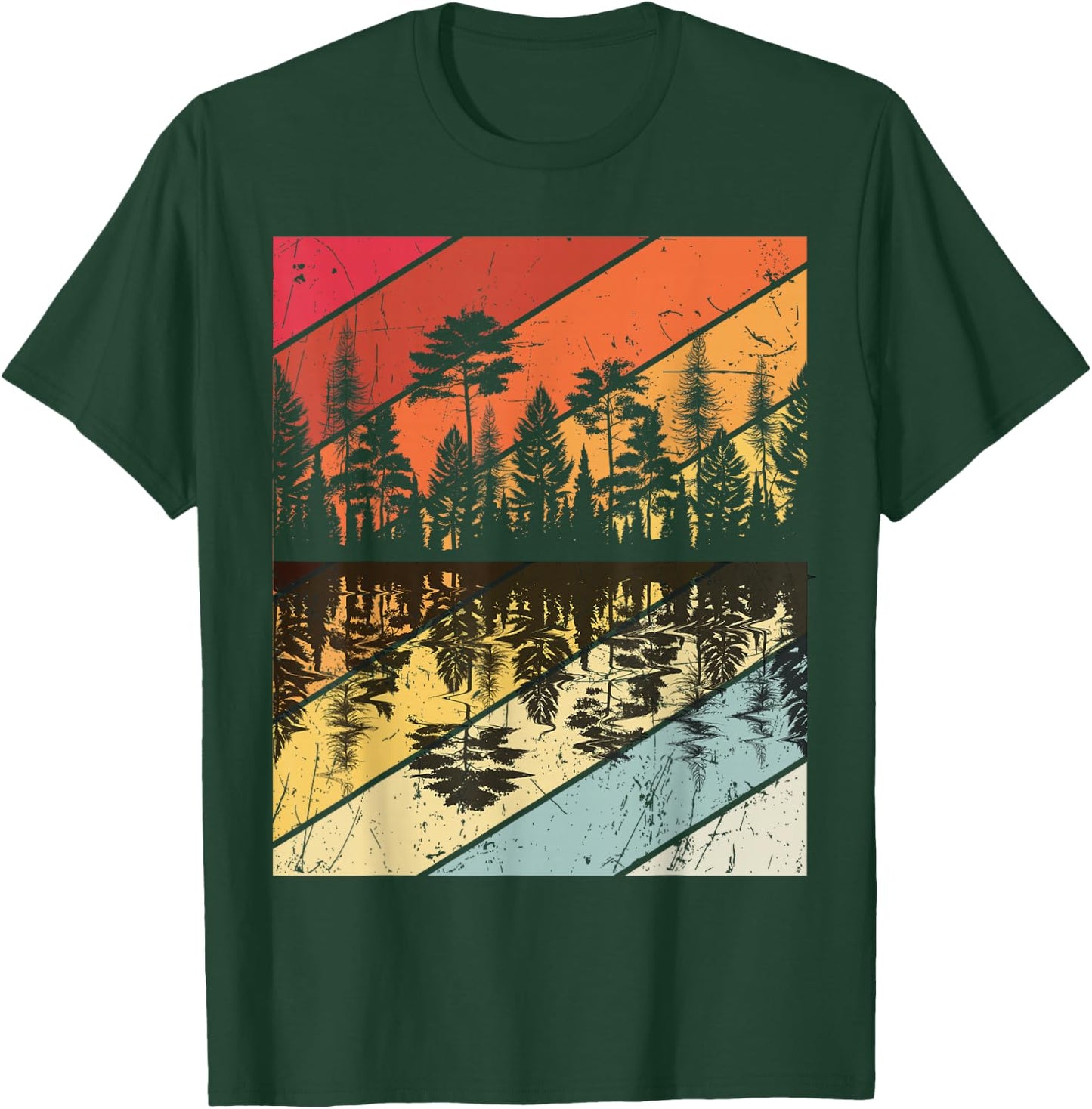 Forest Forrest Camping Vintage Tree Design Retro Lover T-Shirt - T-Shirt | Forest