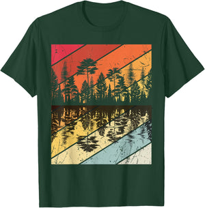 Forest Forrest Camping Vintage Tree Design Retro Lover T-Shirt - T-Shirt | Forest