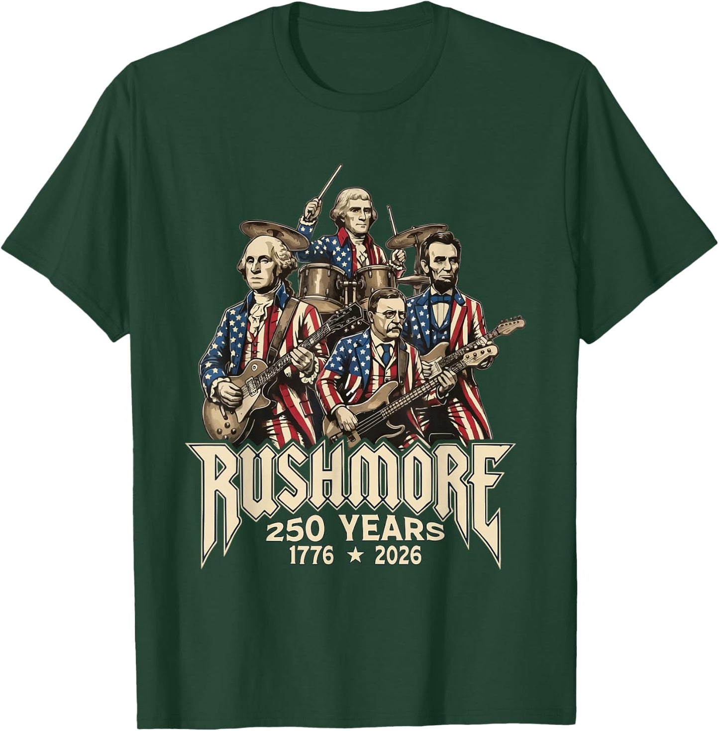 4th of July 250th Anniversary 1776 2026 Patriotic USA T-Shirt - T-Shirt | Forest