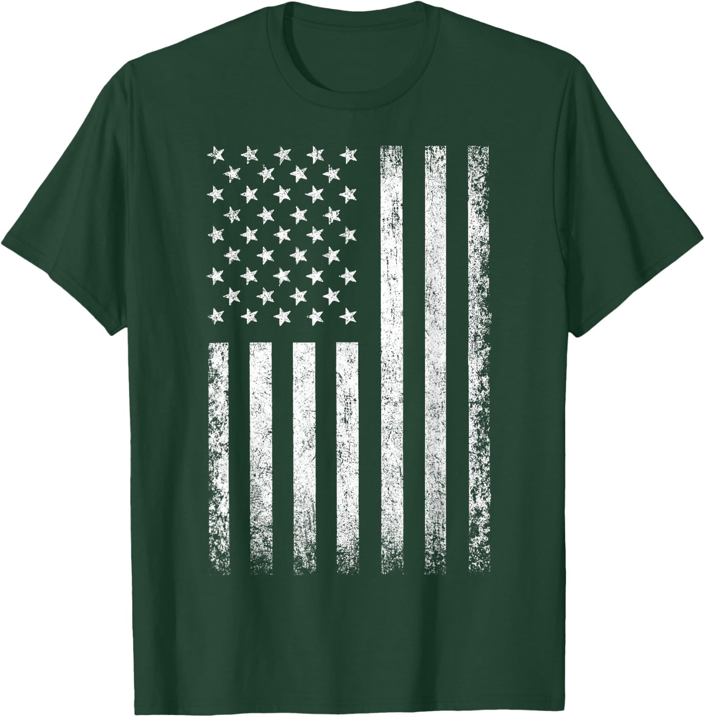 USA Patriotic American Flag Women Kids Boys Girls US T-Shirt - T-Shirt | Forest