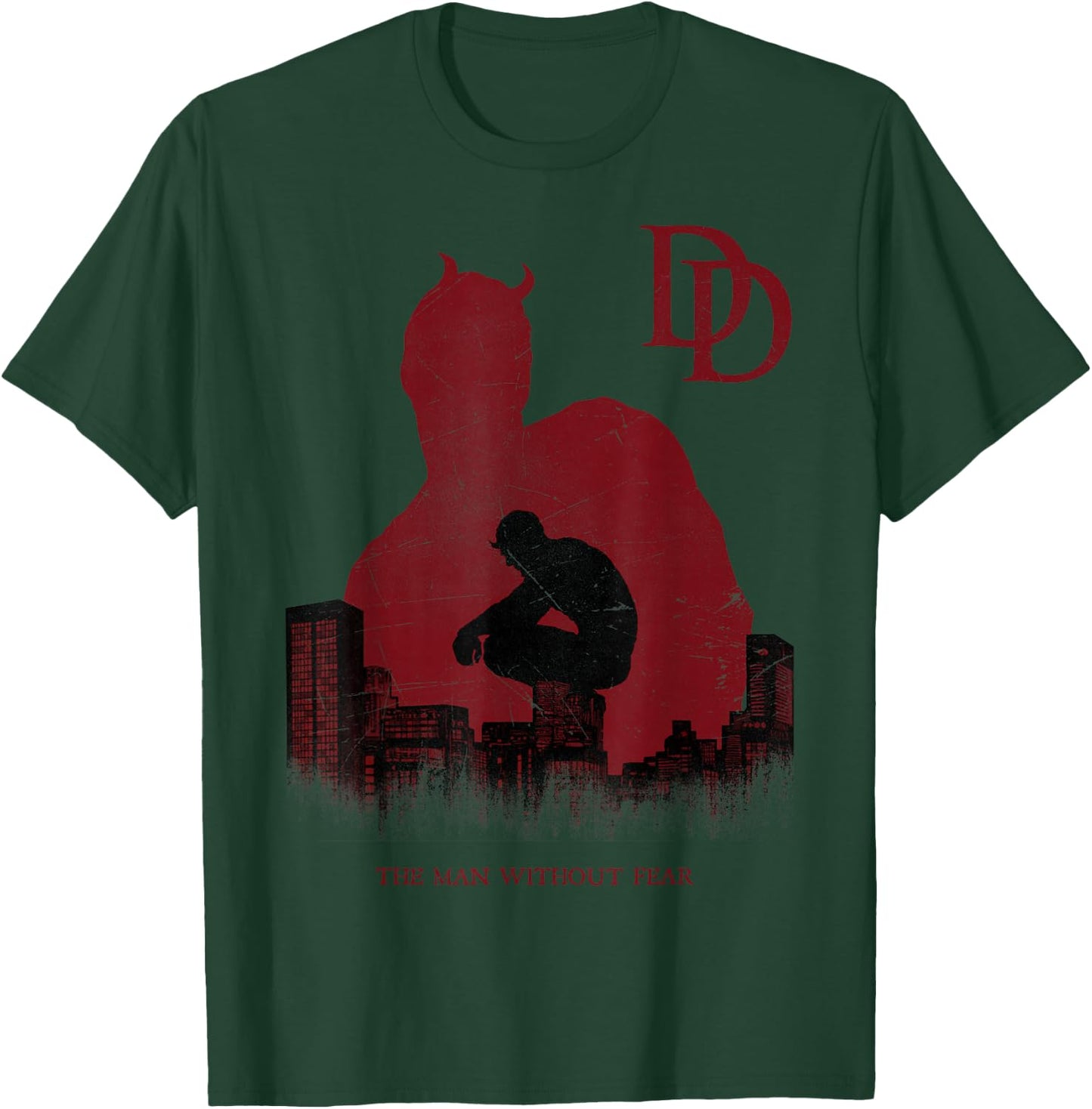 Marvel Daredevil The Man Without Fear Silhouette T-Shirt - T-Shirt | Forest