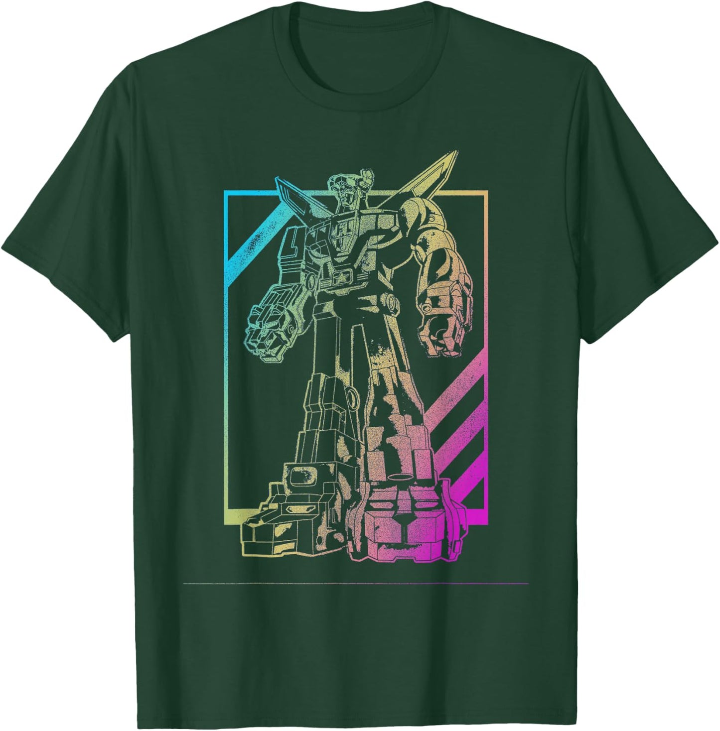 Voltron Defender of the Universe Neon Outline Portrait T-Shirt - T-Shirt | Forest