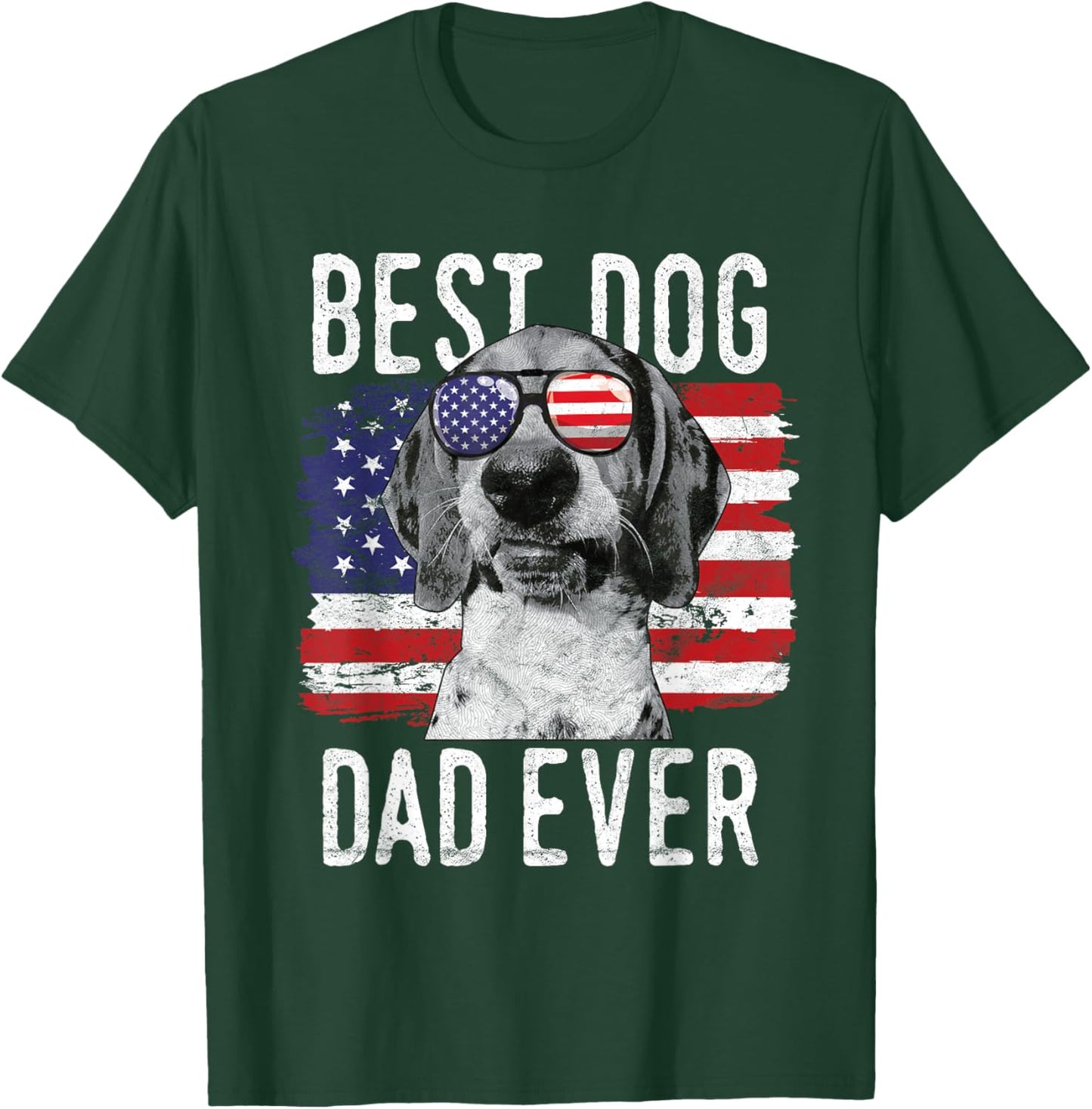American Flag Best Dog Dad Ever Treeing Walker Coonhounds Women Men T-Shirt - T-Shirt | Forest