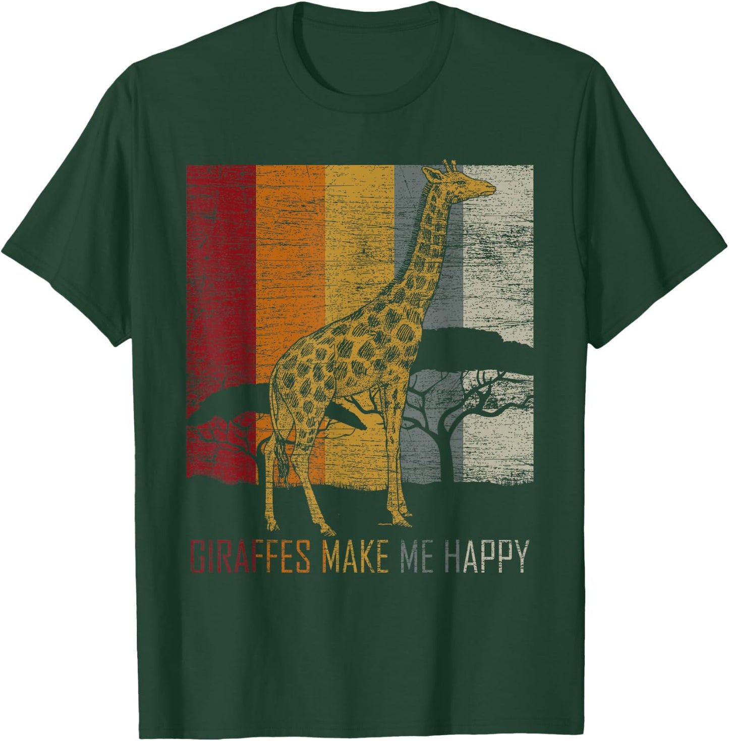 Zoo Keeper Africa Vintage Retro Gift Giraffe T-Shirt - T-Shirt | Forest
