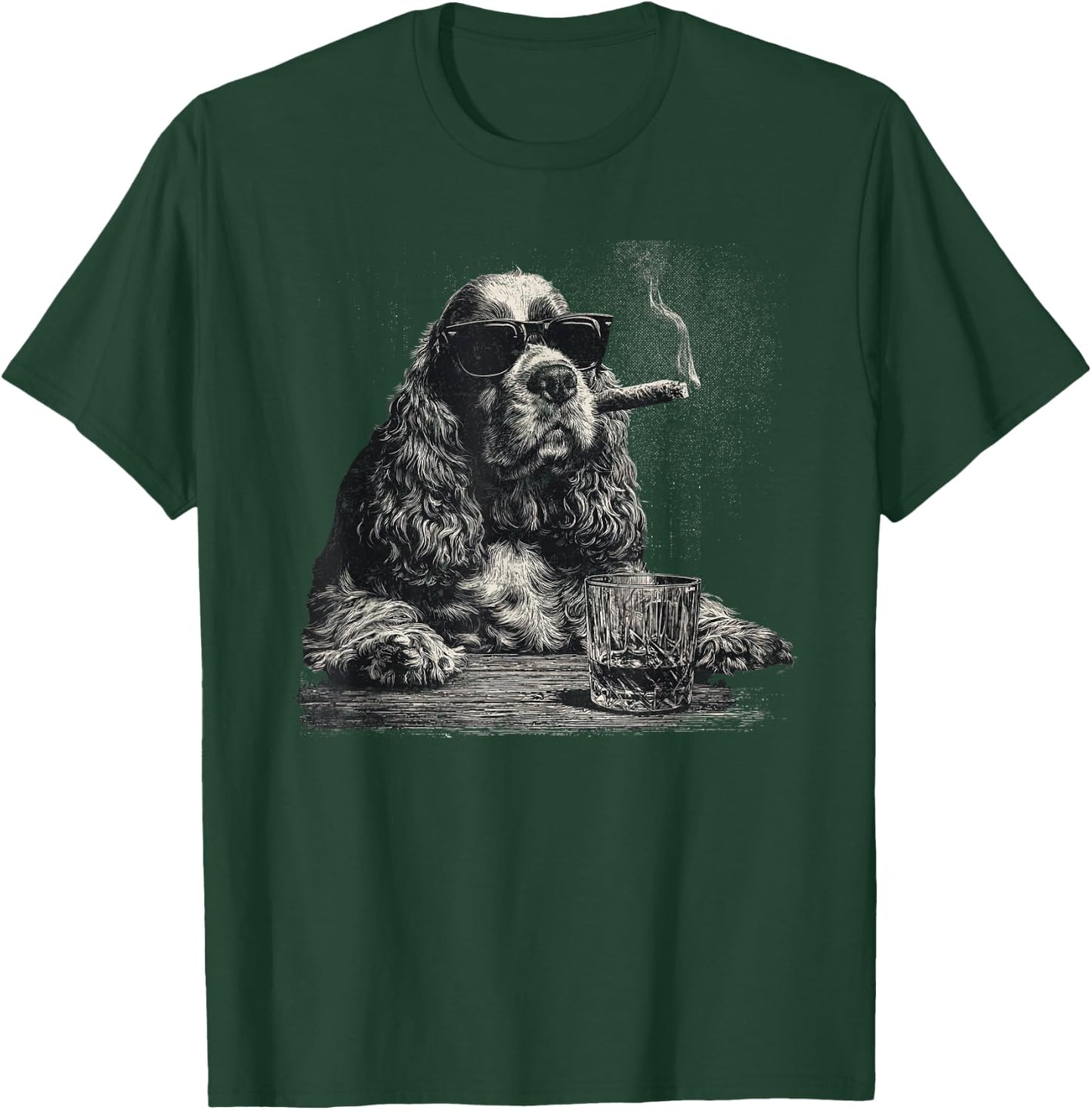 Cocker Spaniel Dad Dog Sunglasses Father's Day Family T-Shirt - T-Shirt | Forest