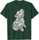 Cute Baby Howling Wolf Cub Sketch T-Shirt - T-Shirt | Forest