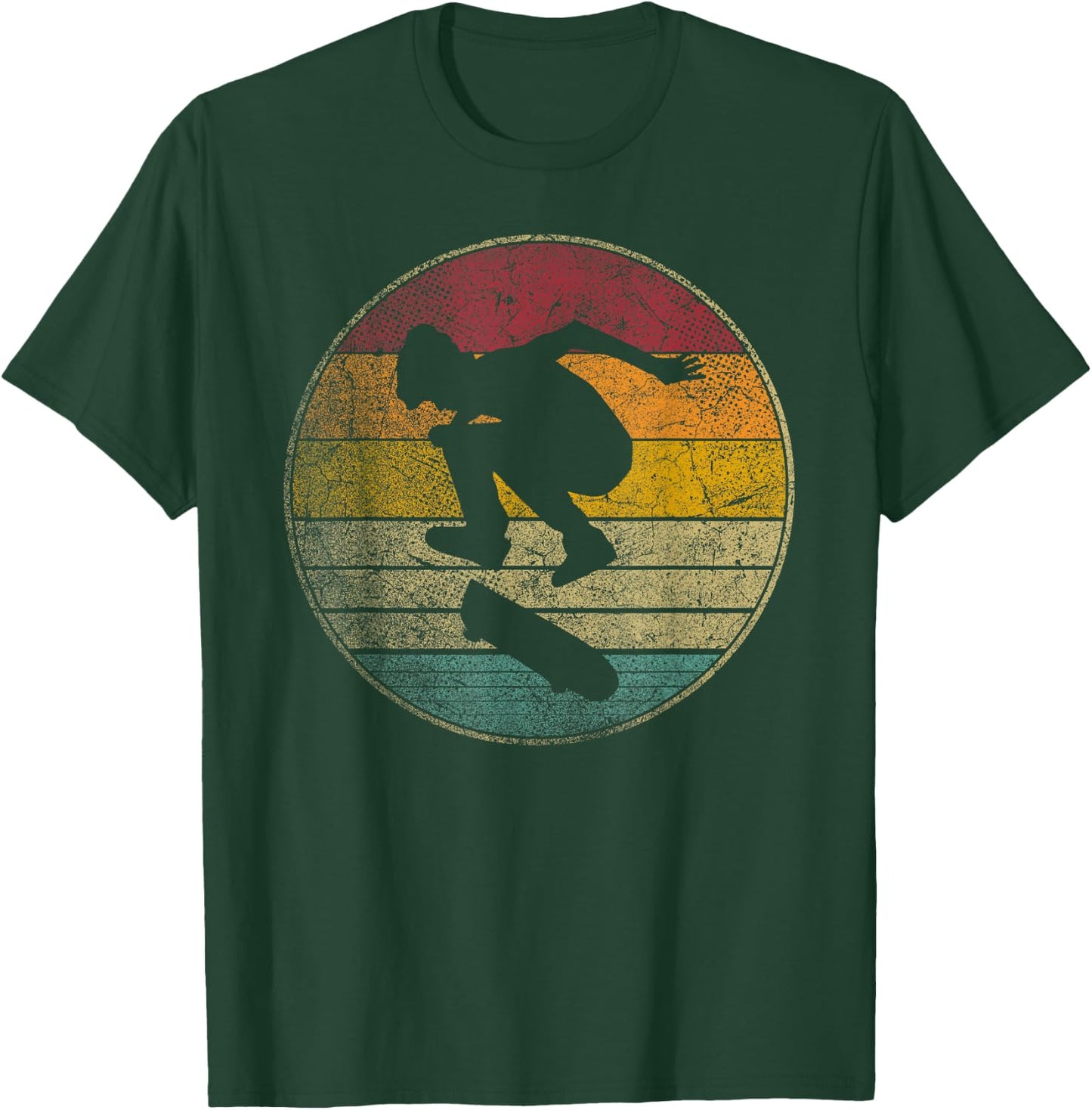 Skateboard Shirt Skate Vintage Retro 70s 80s 90s Gift Love T-Shirt - T-Shirt | Forest