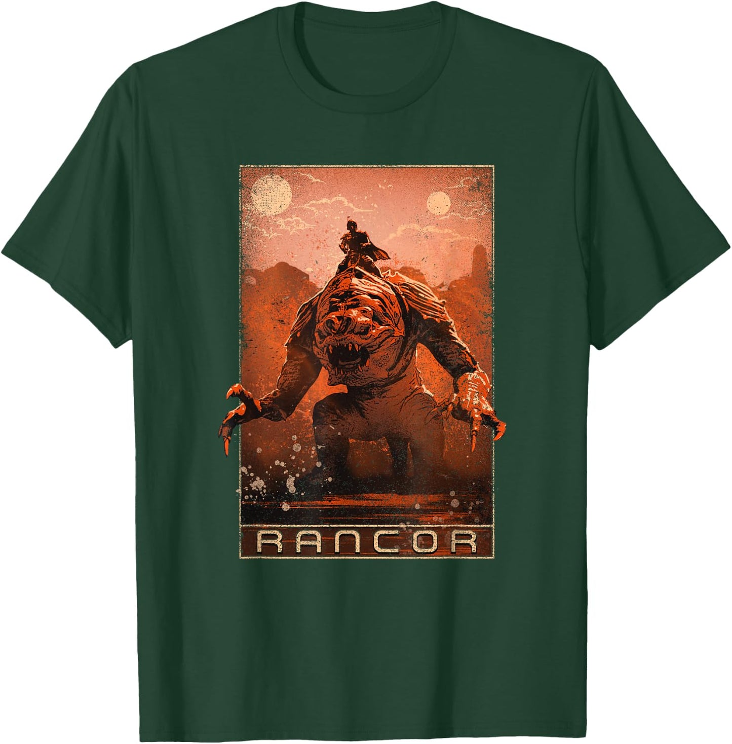 Star Wars The Book Of Boba Fett Riding The Rancor Poster T-Shirt - T-Shirt | Forest