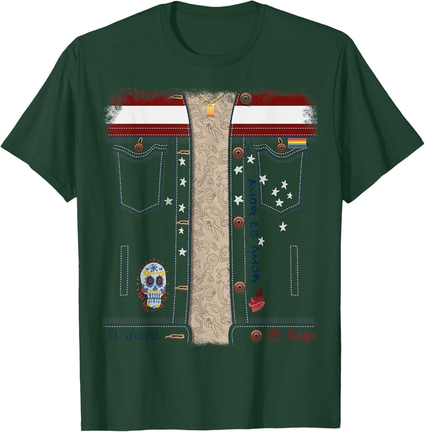 Marvel America Chavez Denim Jacket Front and Back T-Shirt - T-Shirt | Forest