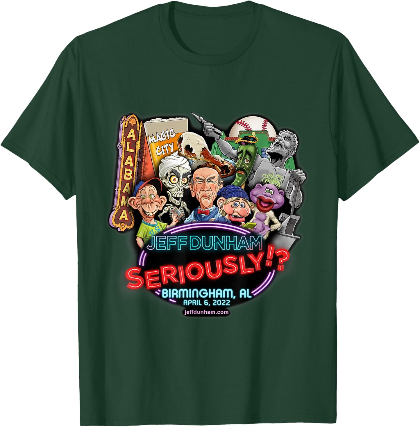 Jeff Dunham Birmingham, AL (2022) T-Shirt - T-Shirt | Forest