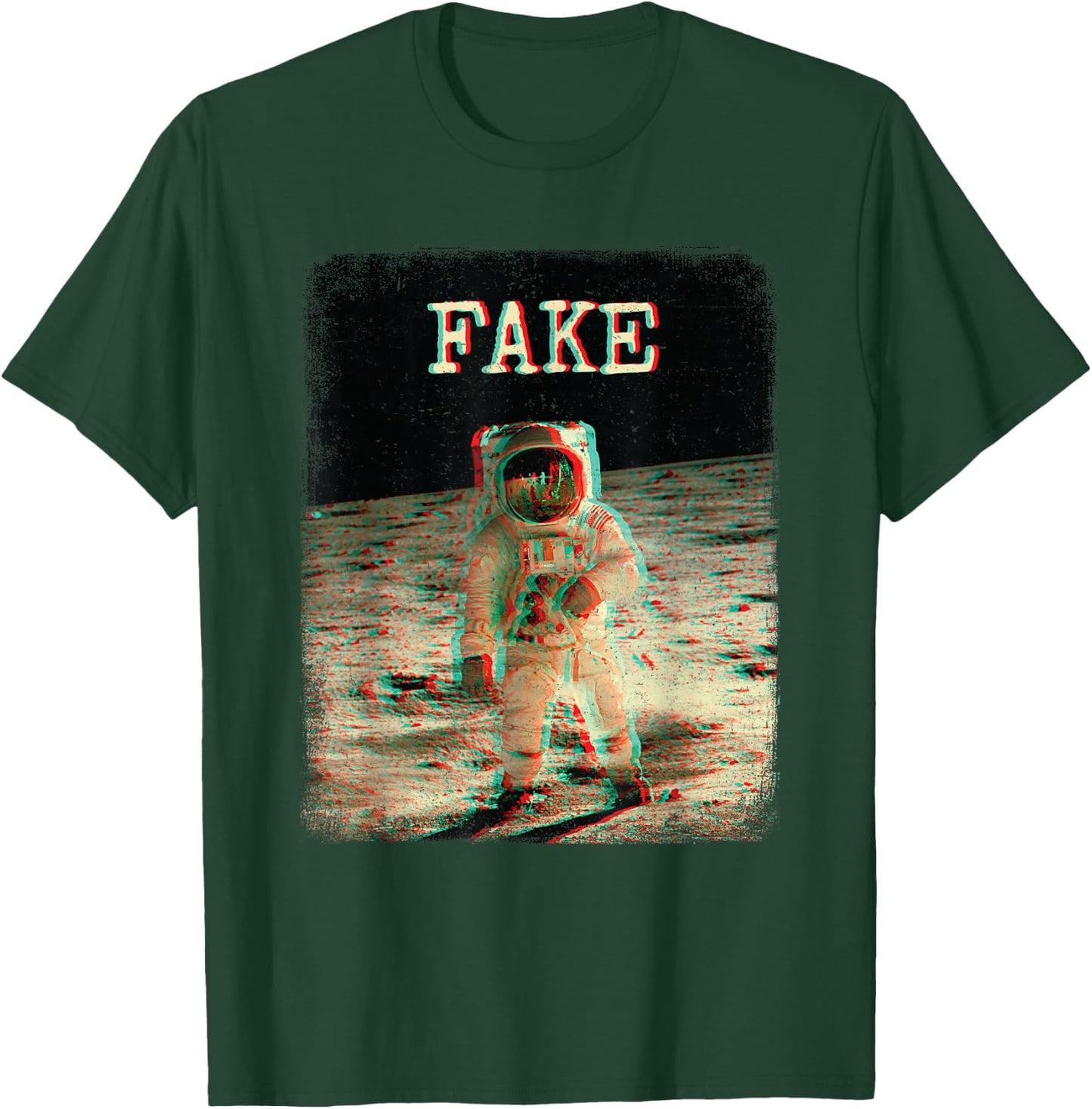 Fake News Apollo 11 Moon Landing Hoax Astronaut Retro Style T-Shirt - T-Shirt | Forest