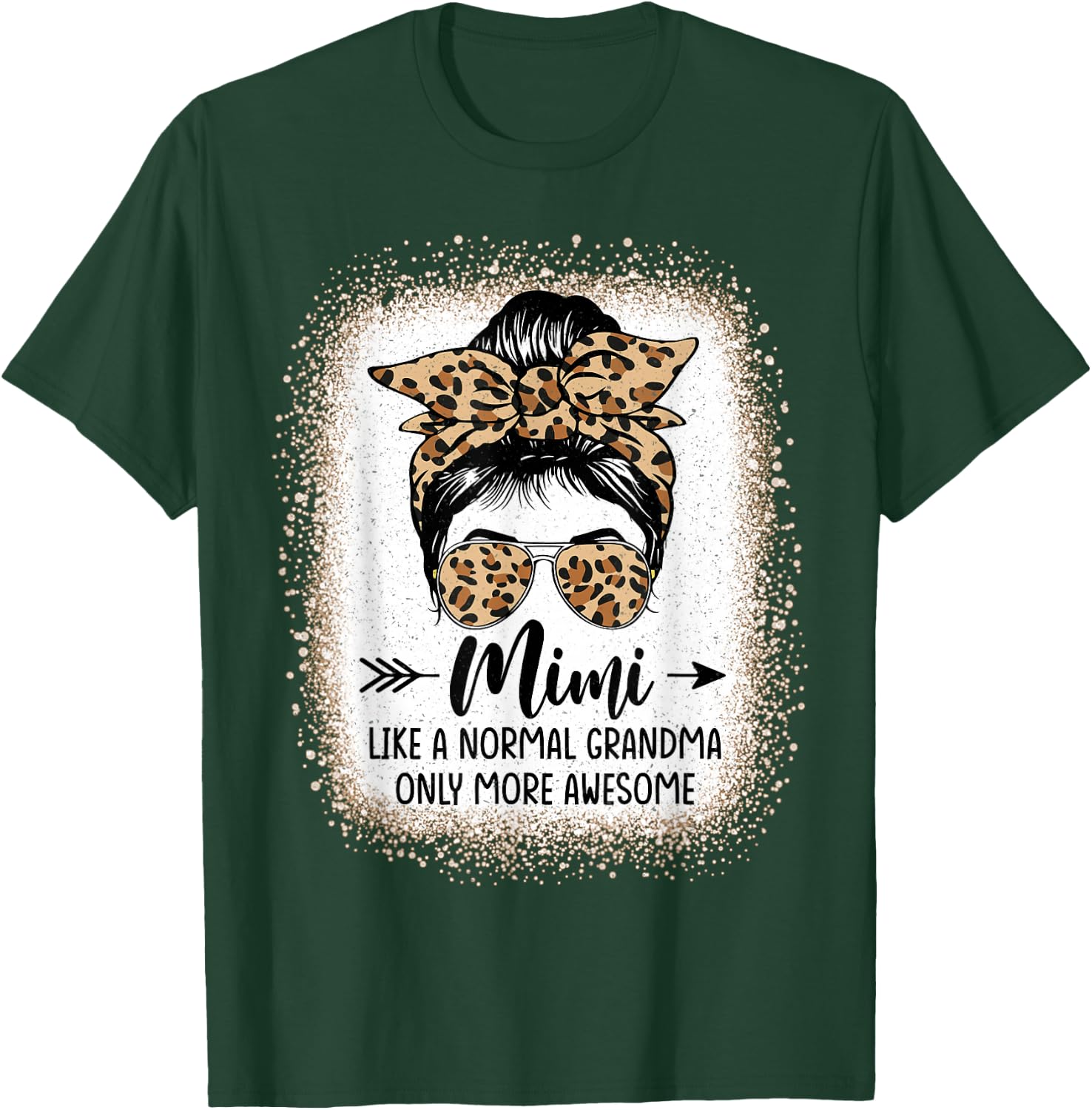 Mimi Like A Normal Grandma Only More Awesome Messy Bun Women T-Shirt - T-Shirt | Forest