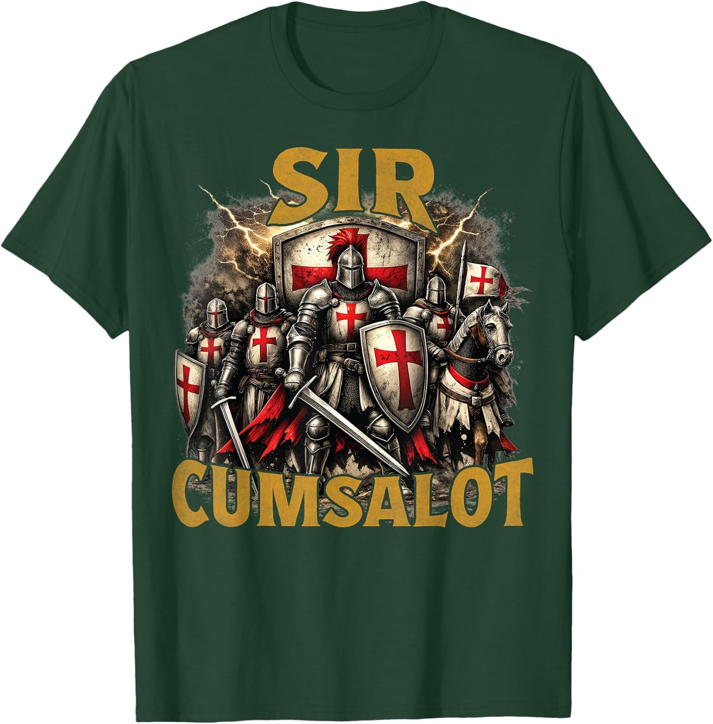 Sir Cumsalot Funny Medieval Knight Adult Humor Gag Gifts T-Shirt - T-Shirt | Forest