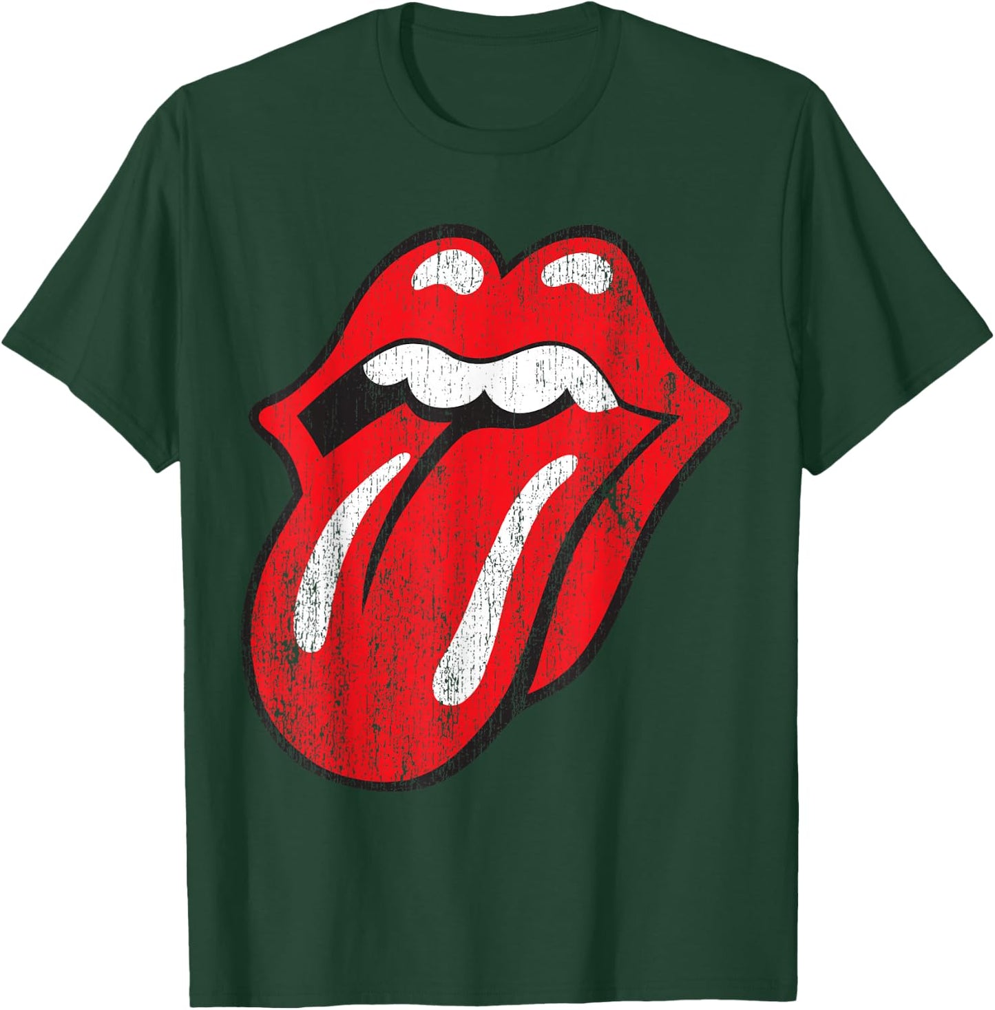 Rolling Stones Official Distressed Tongue T-Shirt - T-Shirt | Forest
