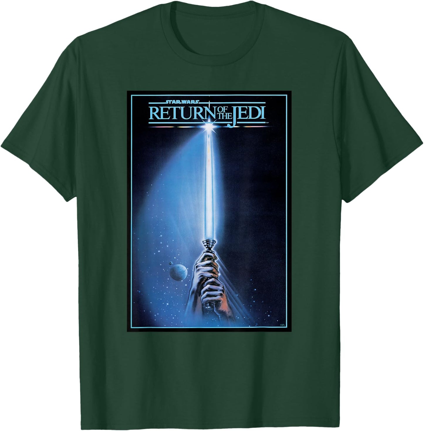 Star Wars Return of the Jedi Lightsaber Movie Poster T-Shirt - T-Shirt | Forest