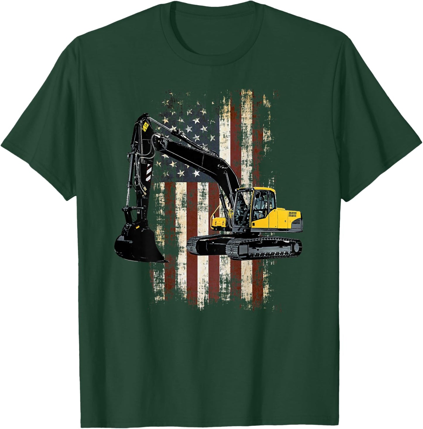 Heavy Equipment Operator Design On Back of Clothing T-Shirt - T-Shirt | Forest