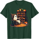 Retro Ghost Reading Books, Librarian Ghost Halloween Teacher T-Shirt - T-Shirt | Forest
