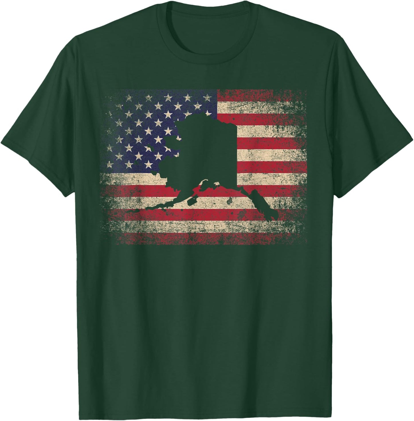 Alaska 4th of July Gift American Flag USA - America Home Kids Men T-Shirt - T-Shirt | Forest