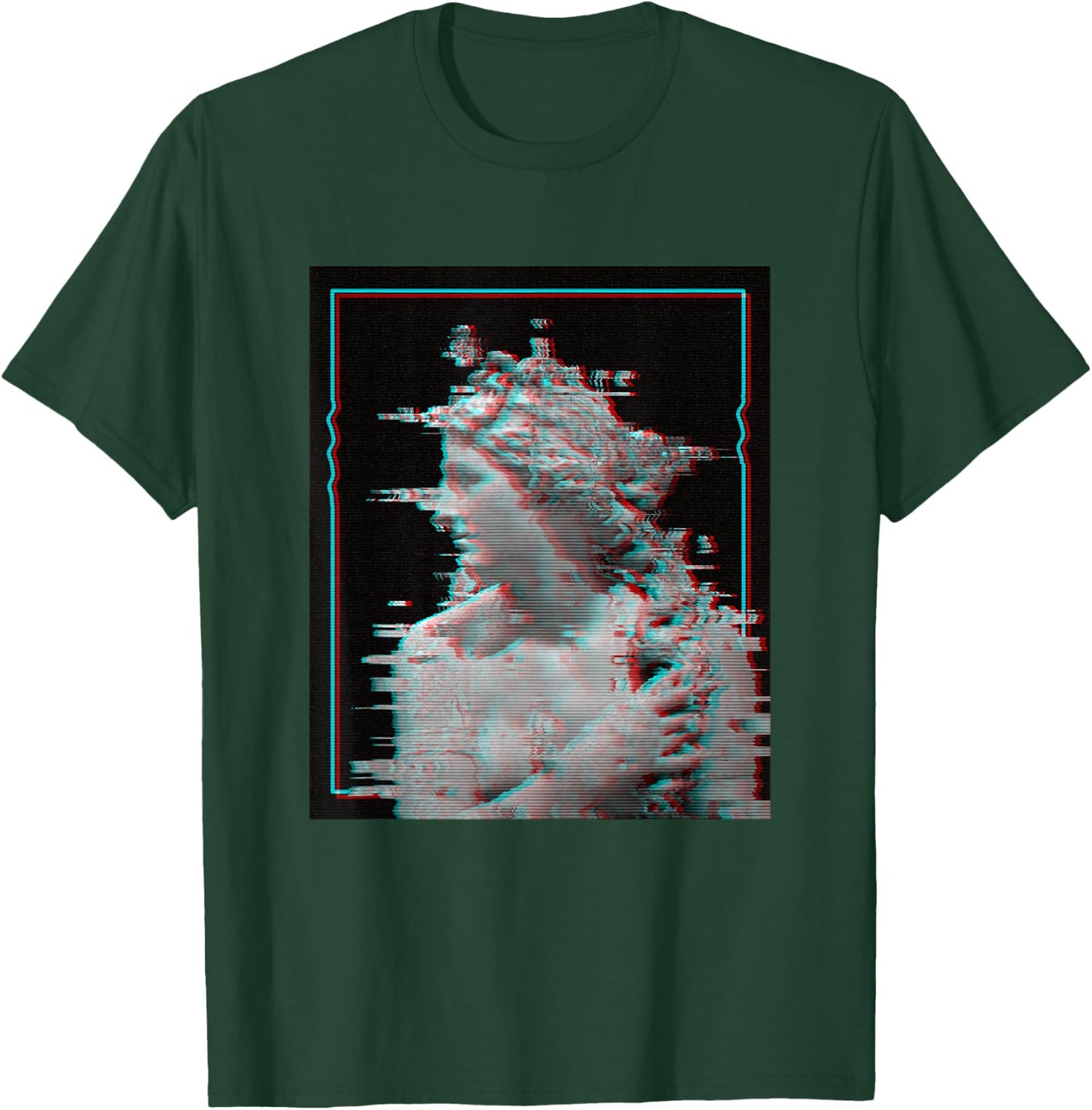 Greek Statue Glitch | Retro Vaporwave Aesthetic 80s 90s T-Shirt - T-Shirt | Forest