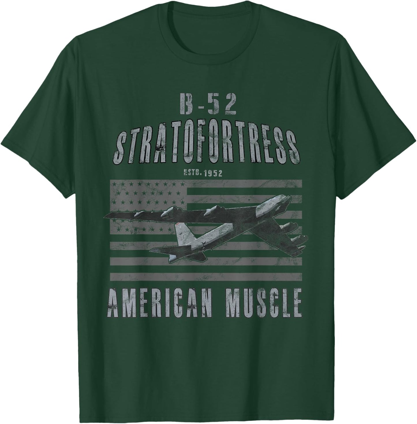 B-52 Stratofortress American Muscle Airplane Vintage T-Shirt - T-Shirt | Forest
