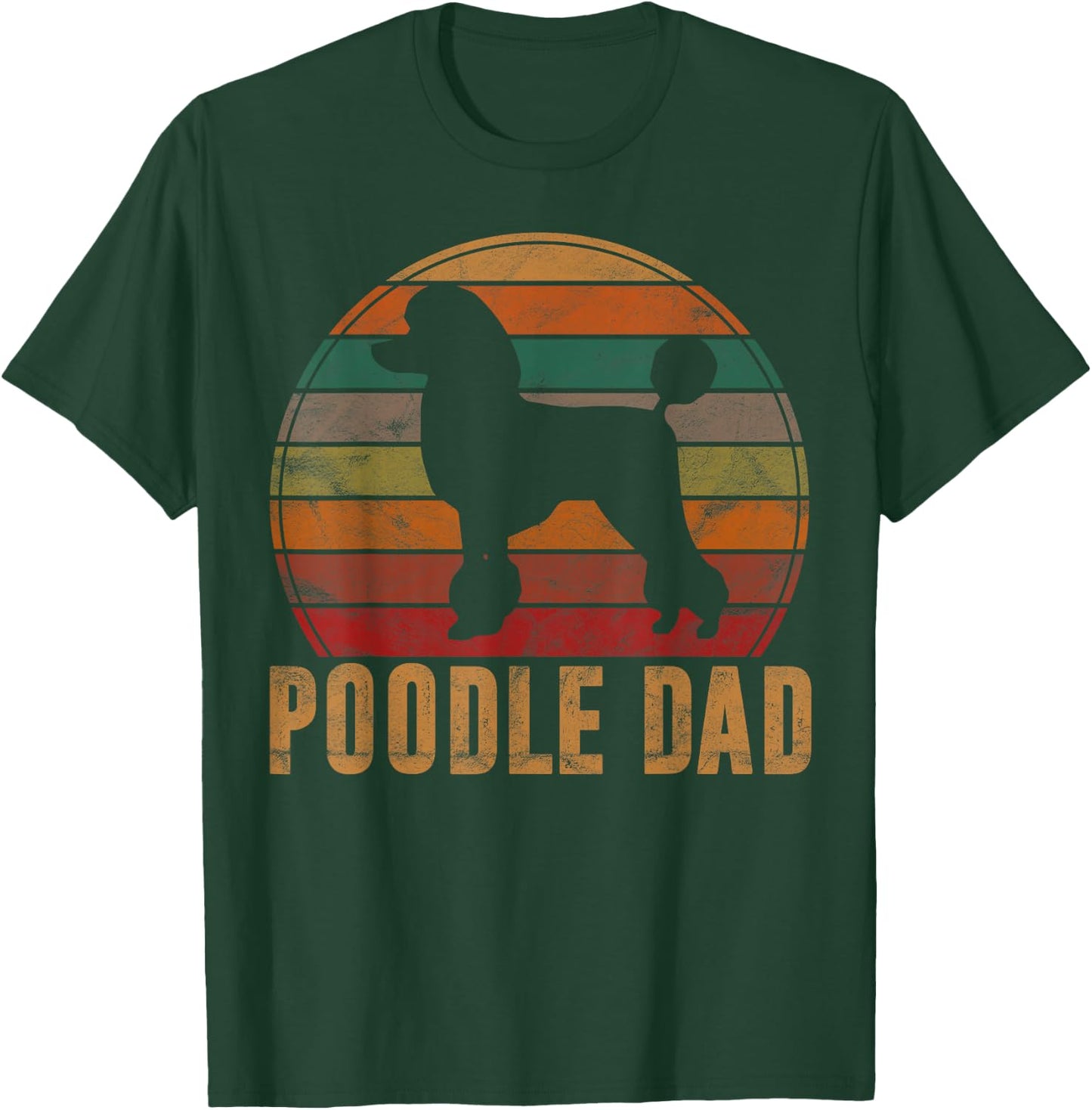 Retro Poodle Dad Dog Owner Pet Poodle Father T-Shirt - T-Shirt | Forest