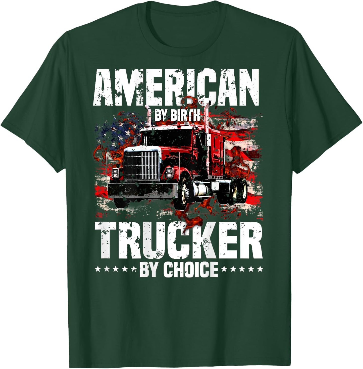 Trucker Gifts Truck Driver Design On Back Of Clothing T-Shirt - T-Shirt | Forest