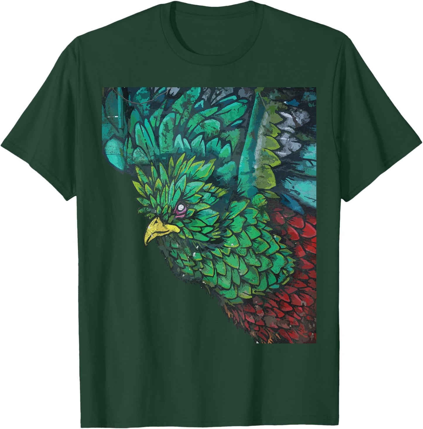 Quetzal Chapin Street Art Tikal Peten Maya Antigua Guatemala T-Shirt - T-Shirt | Forest