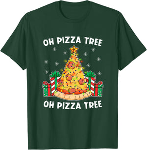 Oh Pizza Tree Xmas Food Present Christmas Pizza Tree T-Shirt - T-Shirt | Forest