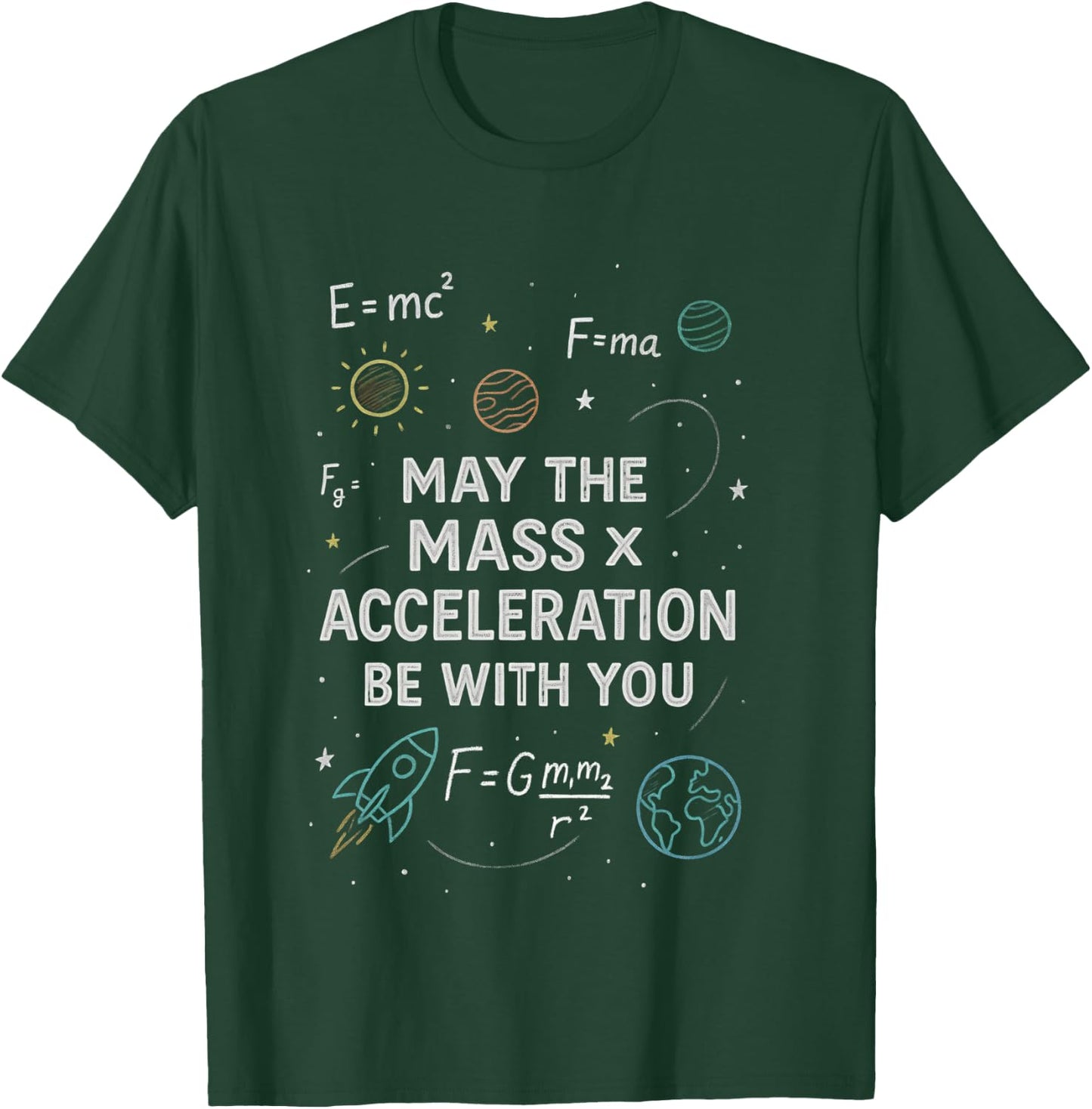 Funny Physics Parody May The Mass x Acceleration Be with You T-Shirt - T-Shirt | Forest