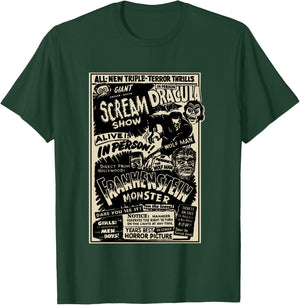 Horror Movie Monster Mummy Dracula Werewolf Frankenstein T-Shirt - T-Shirt | Forest
